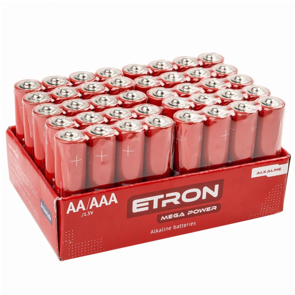Набір батарейок ETRON Alkaline AA (LR6) і AAA (LR03) лужні 20 + 20 шт