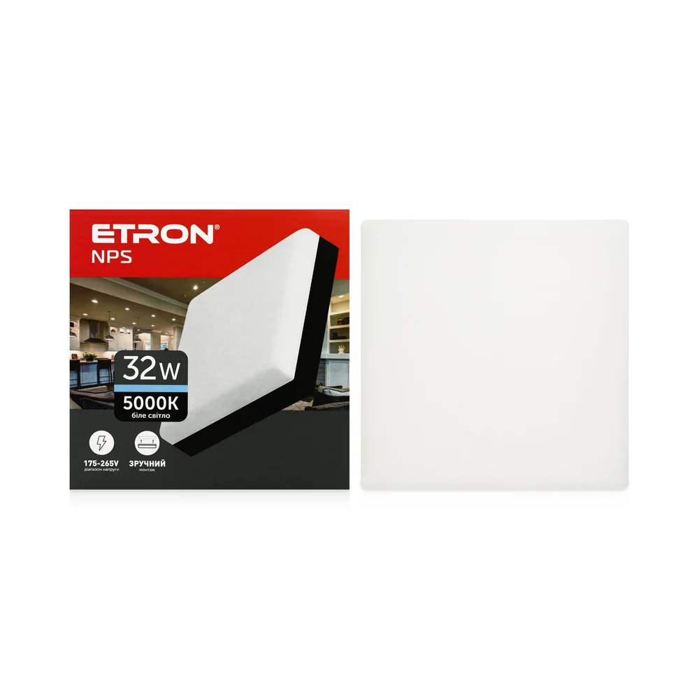 Светодиодный светильник ETRON 1-EMP-783 NPS 32W 5000К квадратный black