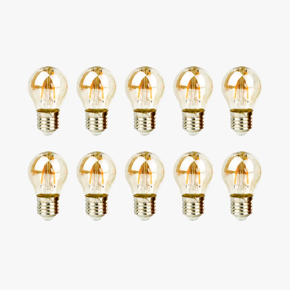 Комплект филаментных ламп ETRON Filament 10 шт 5Вт 2500К G45 E27 Golden 1-EFP-183-10