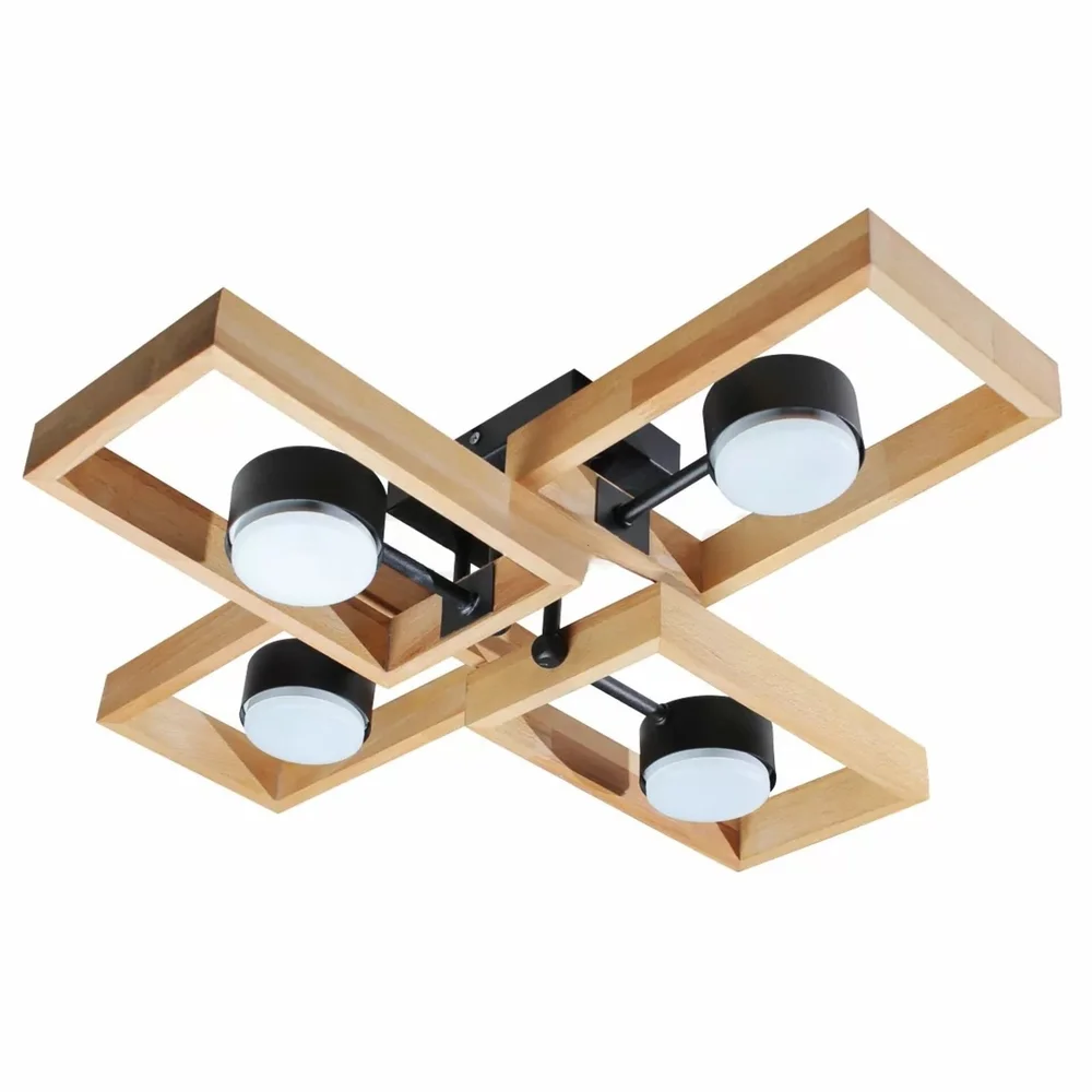 Потолочный светильник ETRON CrossWood 1-EDR-8434 GX53 4×15W натуральный/черный