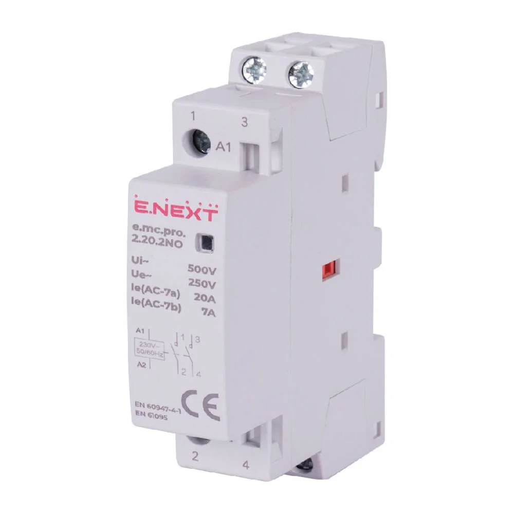 Модульный контактор e.mc.pro.2.20.2NO, 2р, 20А, 2NO, 220В