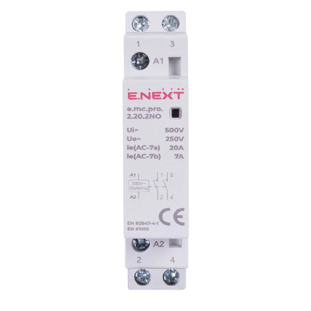 Модульный контактор e.mc.pro.2.20.2NO, 2р, 20А, 2NO, 220В