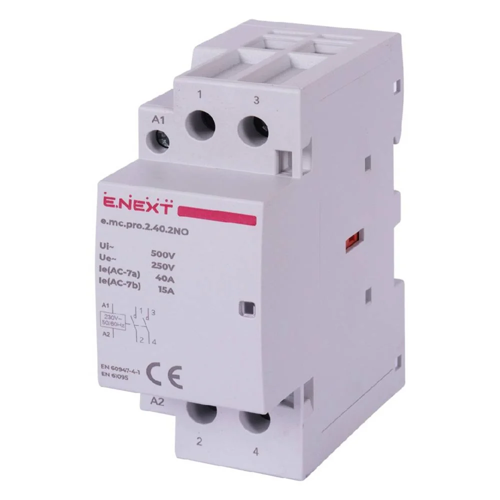 Модульный контактор e.mc.pro.2.40.2NO, 2р, 40А, 2NO, 220В