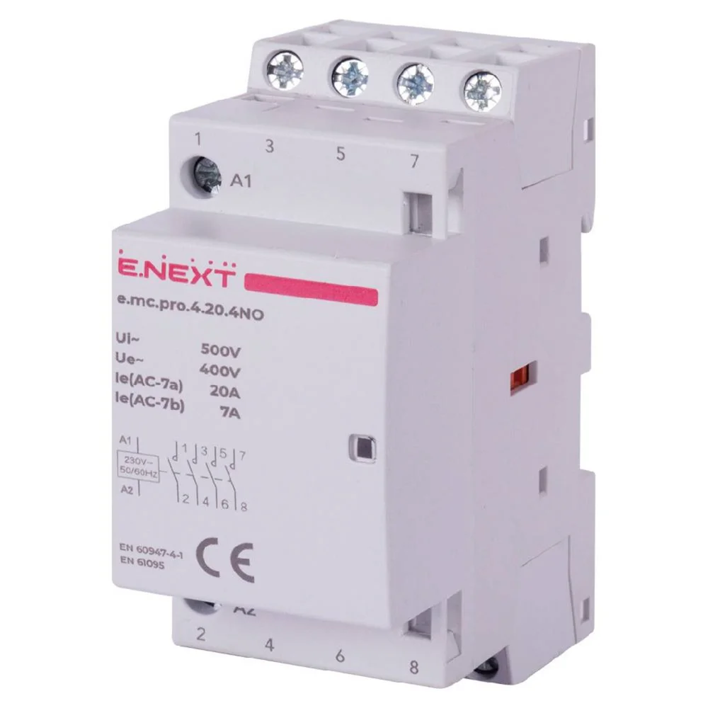 Модульный контактор e.mc.pro.4.20.4NO, 4р, 20А, 4NO, 220В