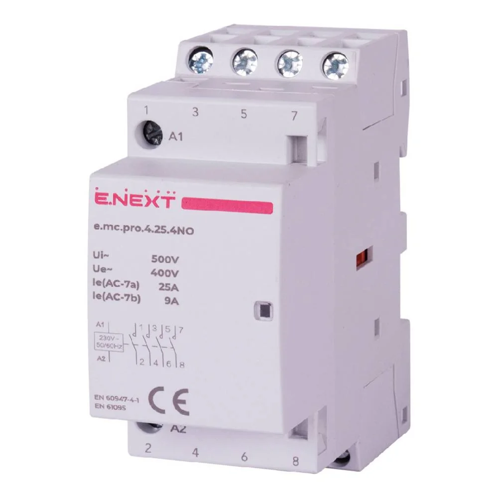 Модульный контактор e.mc.pro.4.25.4NO, 4р, 25А, 4NO, 220В