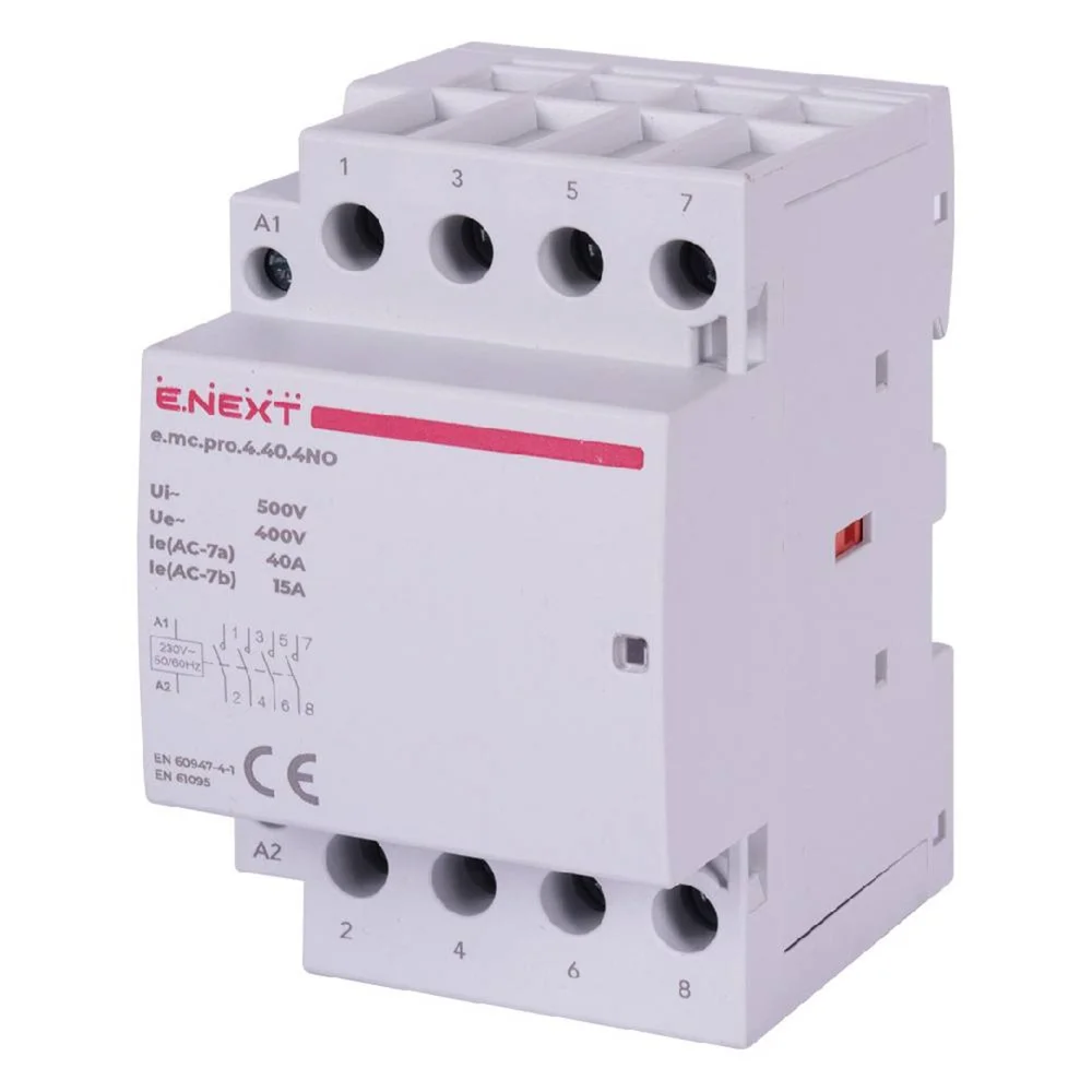 Модульный контактор e.mc.pro.4.40.4NO, 4р, 40А, 4NO, 220В