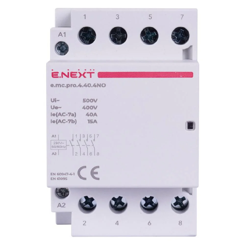 Модульный контактор e.mc.pro.4.40.4NO, 4р, 40А, 4NO, 220В