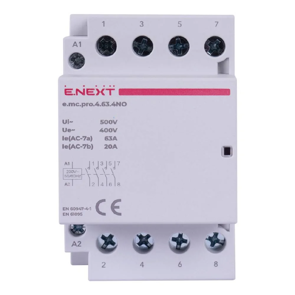 Модульный контактор e.mc.pro.4.63.4NO, 4р, 63А, 4NO, 220В